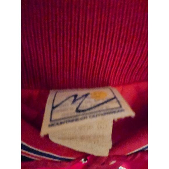 Marathon Jacket Unisex Small Red Super Bowl XXVI Coca Cola Satin Vintage - Picture 3 of 4